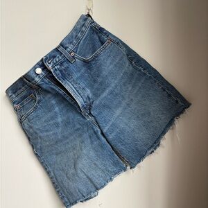 Denim Forum Mid Thigh Blue Shorts